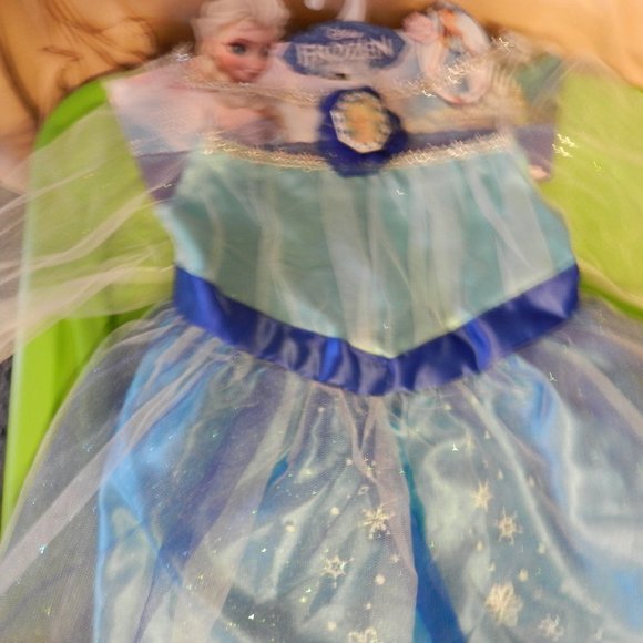 DISNEY FROZEN ELSA LITTLE GIRLS ELSA BUNDLE DRESS & TIARA & SHOES🆕⌚📦🏃💨🚚 - Picture 11 of 14